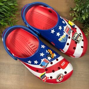 Crocs Classic American Flag Clogs Men's Size 10